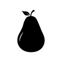 Pear icon vector illustration. Green colorful pear fruit icon isolated on white background. Cartoon flat design. Vector illustration.