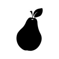 Pear icon vector illustration. Green colorful pear fruit icon isolated on white background. Cartoon flat design. Vector illustration.