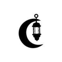 Islamic Lanterns Illustration Design, Islamic Silhouette Decoration Template Vector. Ornament Islamic Ramadan Lantern Symbol. Flat arabic icon black and white, outline vector