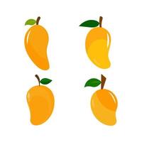 Mango fruit vector icon. Mango in flat style. Vector illustration of tropical fruit