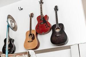 guitar set on a wall photo