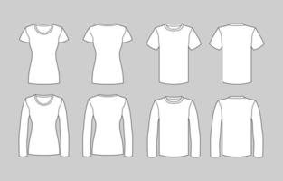 Women WhiteT-shirt Mock Up vector