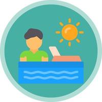 Sunbathing Vector Icon Design