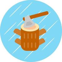 Wood Cutting Vector Icon Design