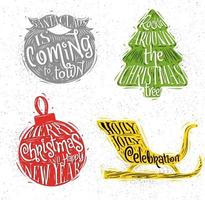Christmas silhouettes beardn dirty paper background vector