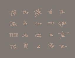 Set of minimalist style elements the drawing on light brown background vector