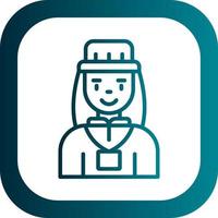 Tour Guide Woman Vector Icon Design