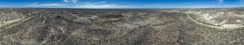 Aerial view of Sierra Guadalupe Transpeninsular 1 highway in Baja California Sur, Mexico. photo