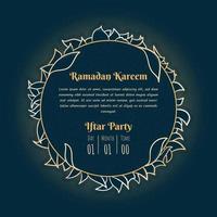 Ramadan kareem or eid mubarak background template in line art design vector