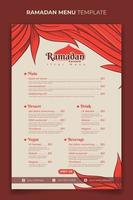 ramadan iftar menu for ramadan fasting event with orange grass background in hand drawn design vector