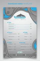 Ramadan iftar food menu for ramadan kareem fasting event with floral hand drawn background vector