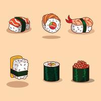 The Illustration of Bundle Sushi Food vector