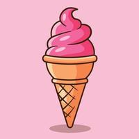 helado de fresa vector