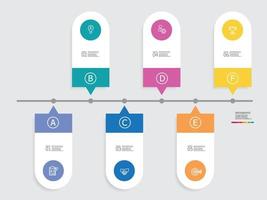 horizontal steps timeline infographic element report background vector