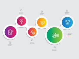 circle round horizontal steps timeline infographic element report background vector