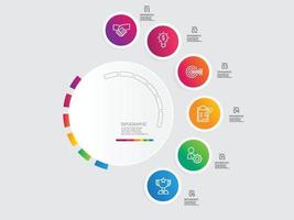 circle round steps timeline infographic element report background vector