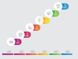 horizontal steps timeline infographic element report vector