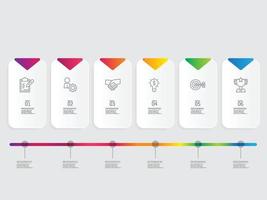 horizontal steps timeline infographic element vector