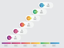 horizontal steps timeline infographic element report vector