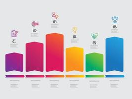 horizontal pasos cronograma infografía elemento vector