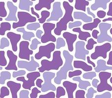 Seamless abstract cow pattern. Simple vector texture - white background with violet shapeless spots, dalmatian print