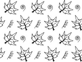 Seamless pattern hand-drawn autumn leaves on a white background vector