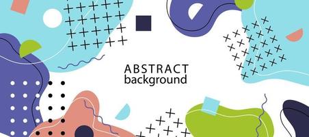 Abstract modern geometric background with various shapes, dots and lines vector