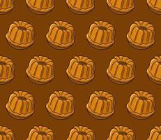 BROWN SEAMLESS VECTOR BACKGROUND WITH FRESH DELICIOUS CUPCAKES