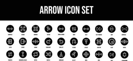 Thin line icons Perfect pixel  arrow glyph icon set vector