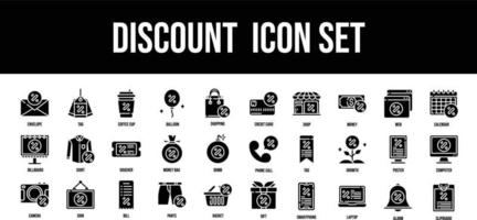 Thin line icons Perfect pixel Discount Glyph icon set vector