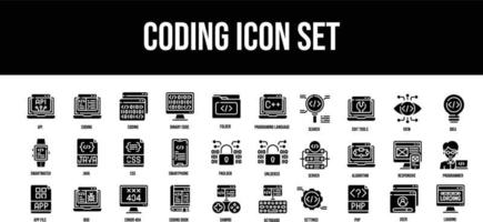 Thin line icons Perfect pixel coding glyph iconset vector