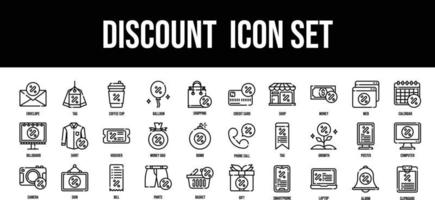 Thin line icons Perfect pixel Discount icon set vector