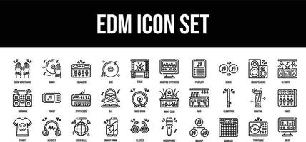 Delgado línea íconos Perfecto píxel edm icono conjunto vector