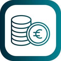 Euro Coin Vector Icon Design