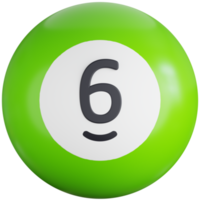 3D Icon Illustration Billiard Ball With Number six png