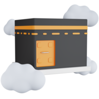 3D Icon Illustration Kaaba In With Some Clouds png