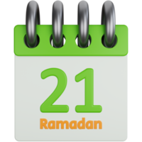 3d ikon illustration kalender tjugo ett ramadan png