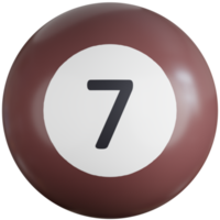 3D Icon Illustration Billiard Ball With Number Seven png