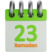 3d ikon illustration kalender på de 23:a av ramadan png