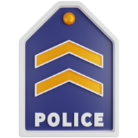 3d icono ilustración dos bloquear policía rango png