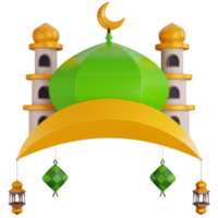 3d illustratie Ramadan moskee decoratie png