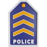 3d icona illustrazione tre bloccare polizia rango png