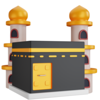 3d icono ilustración kaaba con dos torres mezquita png