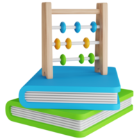 3D Icon Illustration Two Books With Abacus png