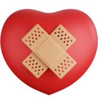 3d icona illustrazione cuore nel gesso png