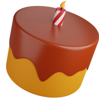 3D Icon Illustration Chocolate Cake With Candles png