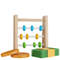 3D Icon Illustration Calculation of Money With an Abacus png