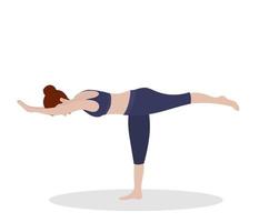 mujer hacer ejercicio yoga. vector ilustración en plano dibujos animados estilo, concepto ilustración para sano estilo de vida, deporte, haciendo ejercicio