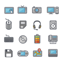 tecnologia e dispositivos linha ícone com cor. png