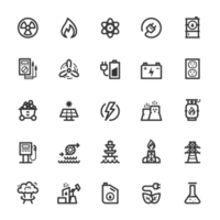 Icon set - energy and power outline stroke png